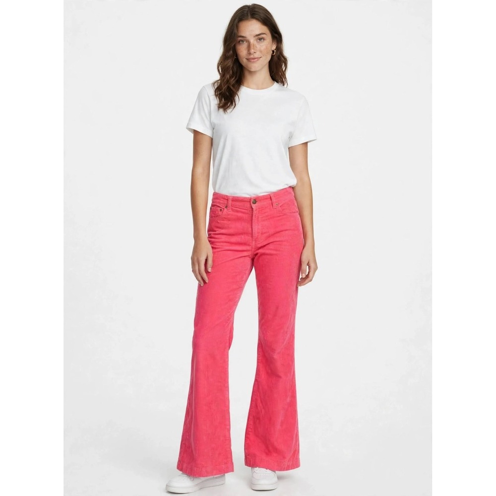 LILLY PULITZER Main Line Fit Coral Pink Corduroy Pants Flare - Women's size 12